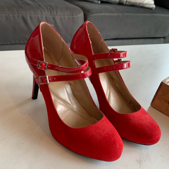 cherry red high heels